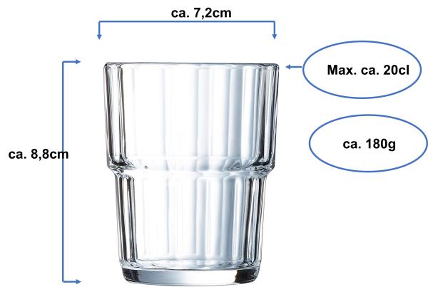 Norvege stapelbarer Becher 20cl - 6 Stück